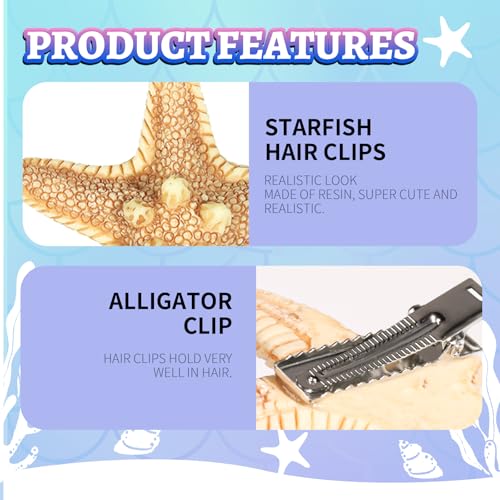YGDZ Mermaid Hair Clips Set with Glitter Gel