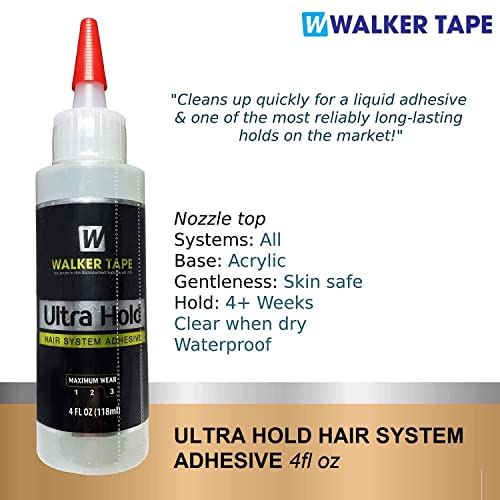 Ultra Hold Hair System Adhesive 4oz with Clips