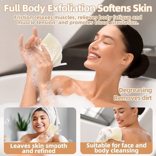 MAQIHAN Exfoliating Wash Cloths 4 Pack for Body and Face 1