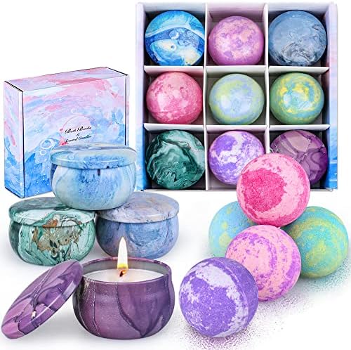 OFUN Bath Bombs Candles Gift Set for Women