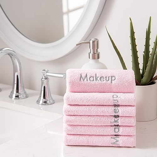 Arkwright Makeup Towels Pack of 6 Pink 13x13in