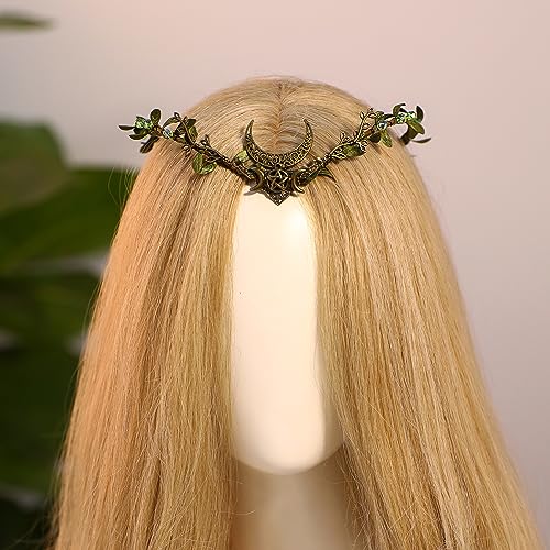 MOSTORY Handmade Moon Elf Crown for Women Girls