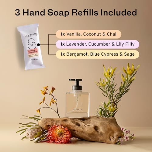 Skipper Hand Wash Single Kit - 1 Glass Dispenser 3 Tablet Refills