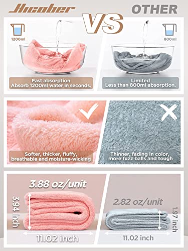 Hicober Microfiber Hair Towel Set 3-Pack Anti-Frizz Drying Wrap