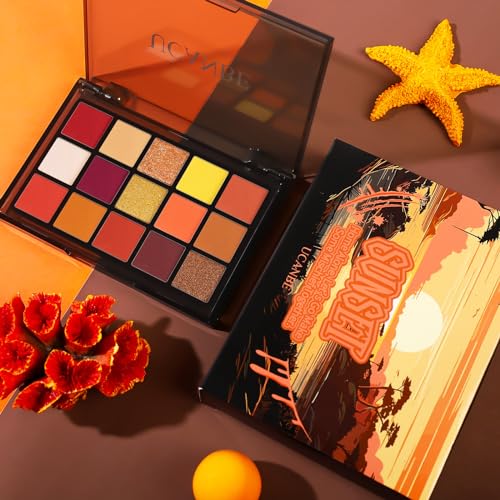 UCANBE Orange Eyeshadow Palette 15 Colors