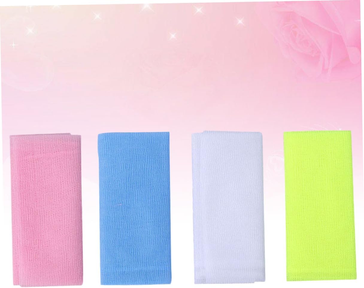 Mikinona 4pcs Exfoliating Back Scrubber Bath Towels for Smooth Skin