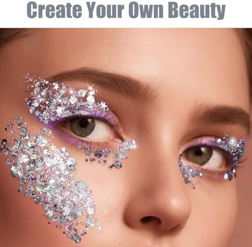 12 Colors Body Glitter with 2 Makeup Brushes