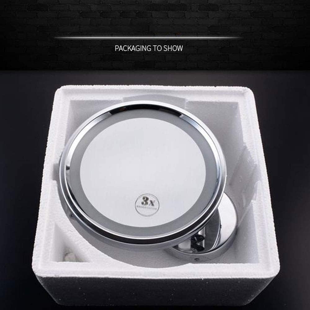 DEIHGE Makeup Mirror with LED Light Wall Mount 8 Inches 3X Magnification