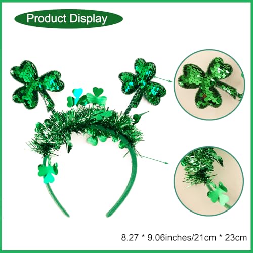 St Patricks Day Green Headbands with Sequin Designs 1 Pack