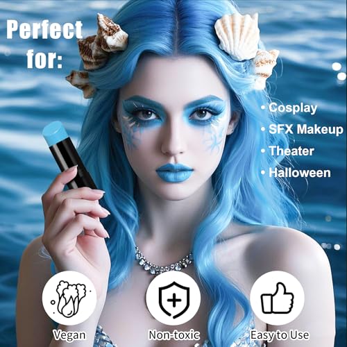 Drawdart Cream-Blendable Light Blue Face Paint Stick