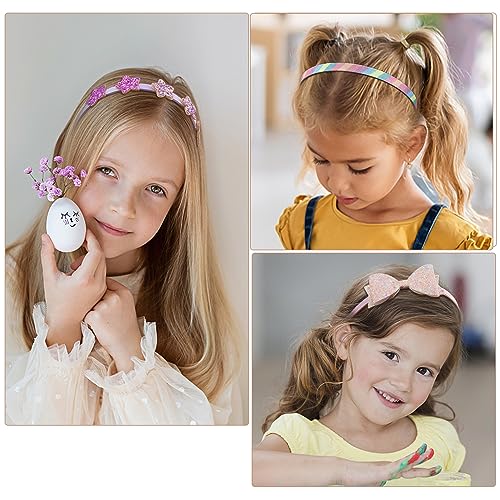 Deoot Glitter Headbands for Girls 8-Pack Butterfly Bow Style