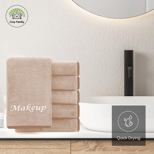 Cosy Family 10 Pack Makeup Remover Cloths - Soft Microfiber 12x12 in Brown