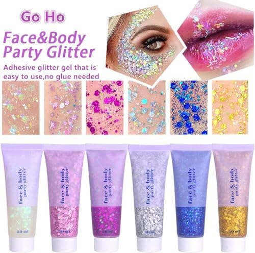Go Ho 2PCS Fairy White Body Glitter Gel