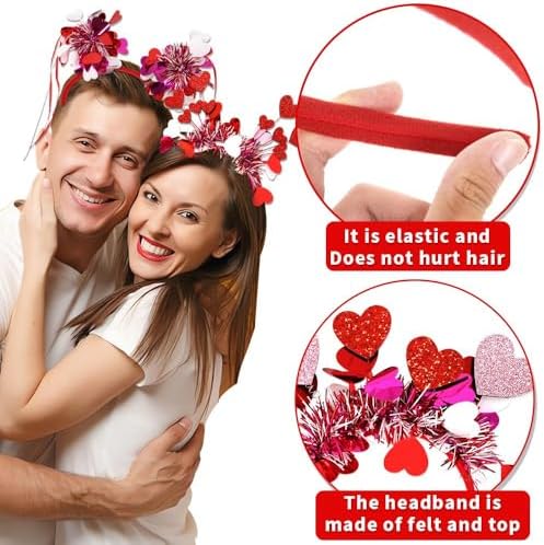 Sparkly Heart Valentine Headband for Women