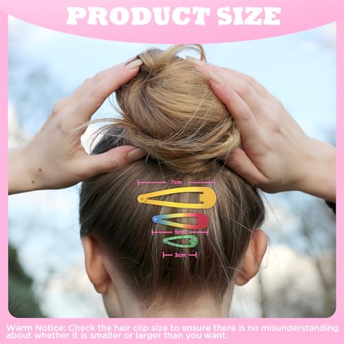 Funtopia 40 Pcs Snap Hair Clips No Slip Metal