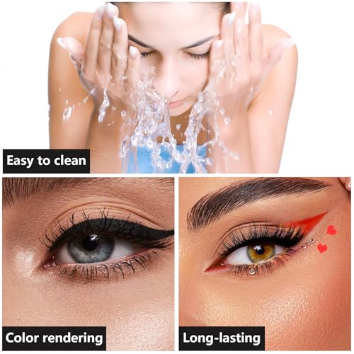 2PCS Red Black Heart Stamp Eyeliner for Costume Makeup