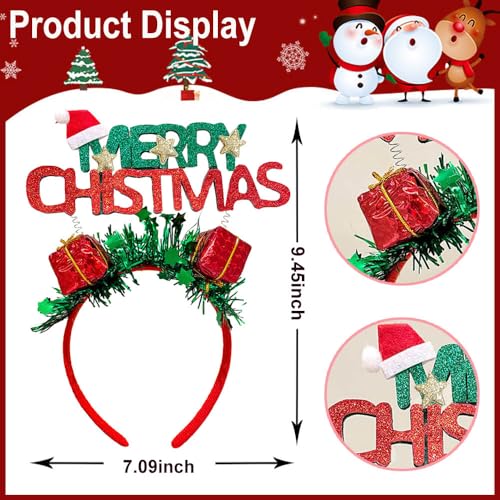 Christmas Headband for Women - Green Glitter Hair Hoop