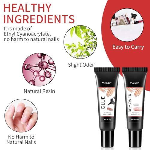 Wumawu Nail Glue Gel with Remover 10g 10ml Set
