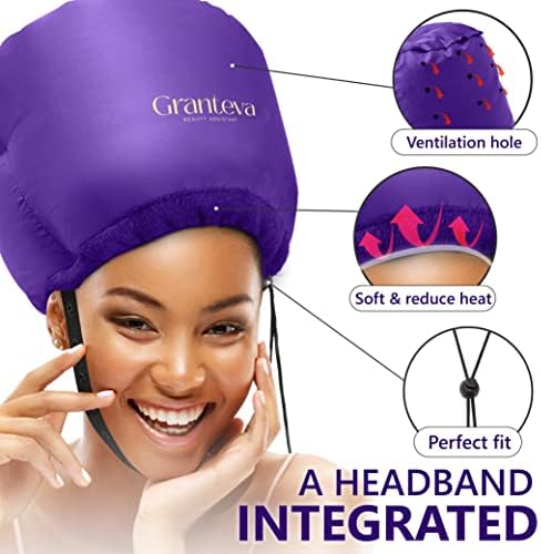 Granteva Bonnet Hair Dryer with Headband - Purple Large