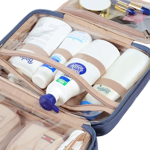 NISHEL Travel Toiletry Bag for Women - Large Capacity Aegean-Blue