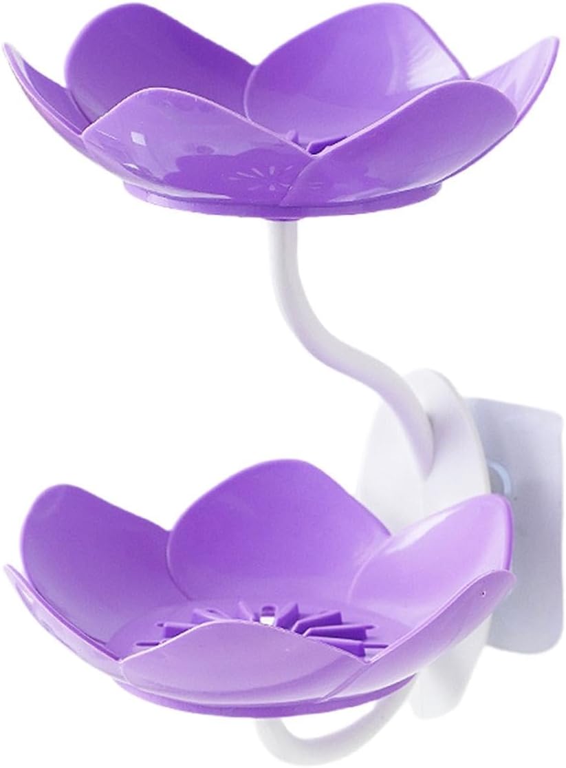 XISAOK Strong Adhesive Wall Soap Dish with Lotuses Design