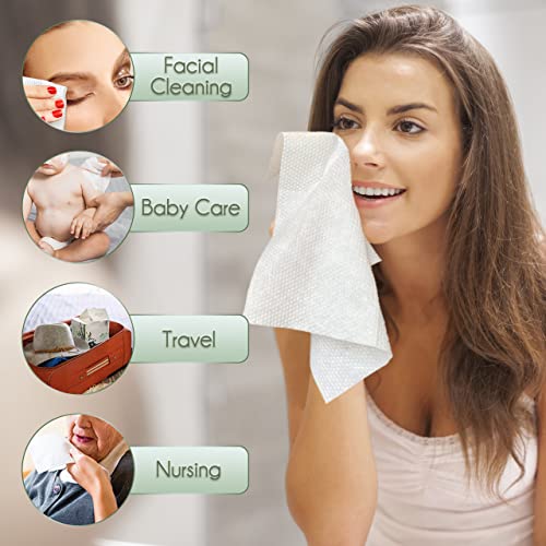 WOWOTEX Bamboo Viscose Face Wipes 60 Count Biodegradable