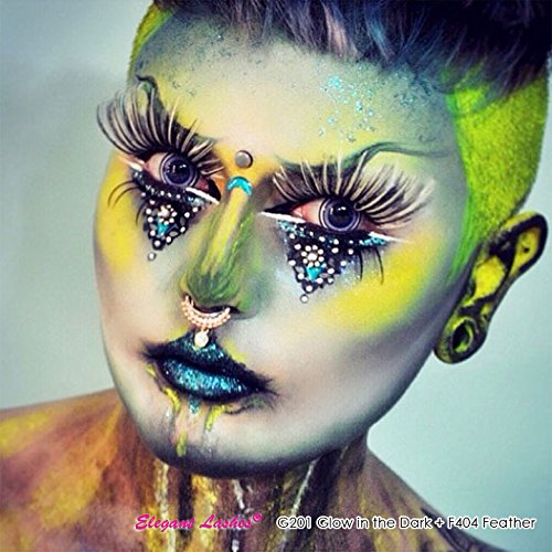 Spiky Glow-in-the-Dark False Lashes for Drag Queen Halloween