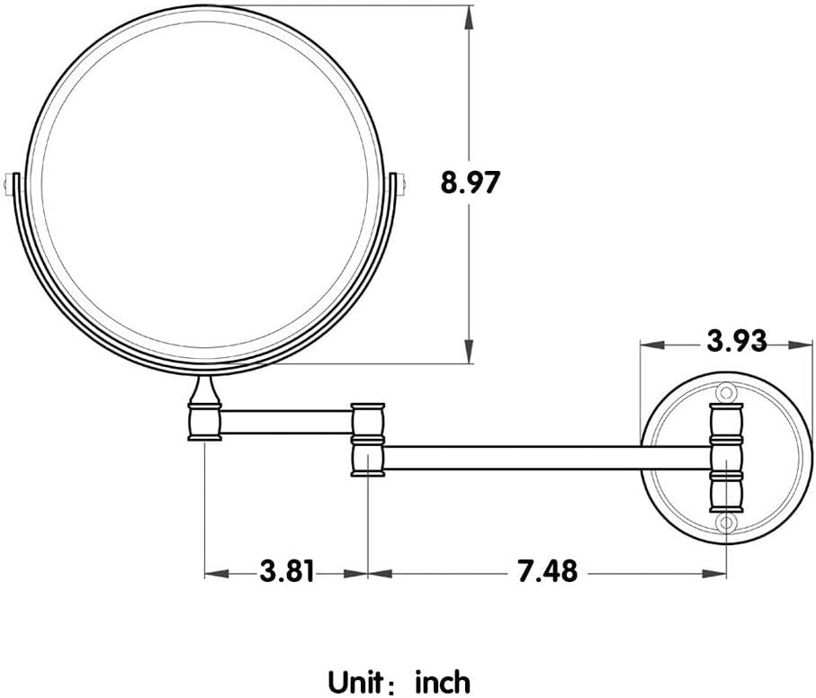 Double-Sided Swivel Makeup Mirror with 10X Magnification