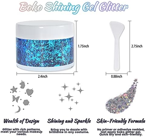 Boko Body Glitter Gel Green 176oz Chameleon Sequins