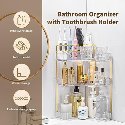 NATURES SOURCE 3-Tier Corner Makeup Organizer