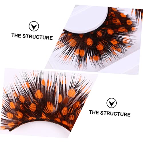 CALLARON 2Pairs Exaggerated Costume False Eyelashes for Halloween Party Makeup