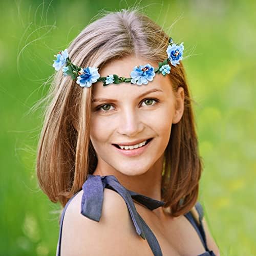Lawie 10 Pack Boho Flower Crowns with Ribbon