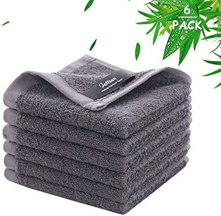 Jeffsun 6-Pack Face Wash Cloths 10x10 Inch Reusable Skin Friendly Towels