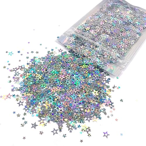 Electric Bliss Beauty Star Glitter Holographic Silver 15g