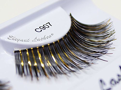 Elegant Lashes C907 Cleopatra Black Gold False Lashes