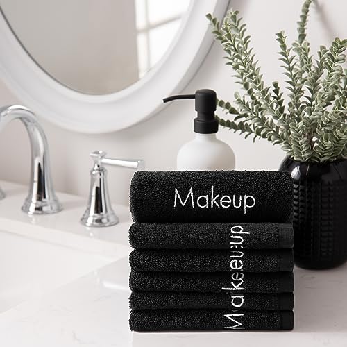 Arkwright Makeup Towels - Pack of 6 - 13x13 in Black