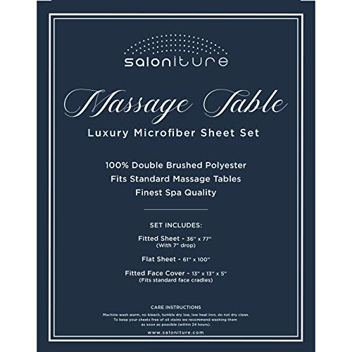 Saloniture 3-Piece Microfiber Massage Sheet Set - Black 1