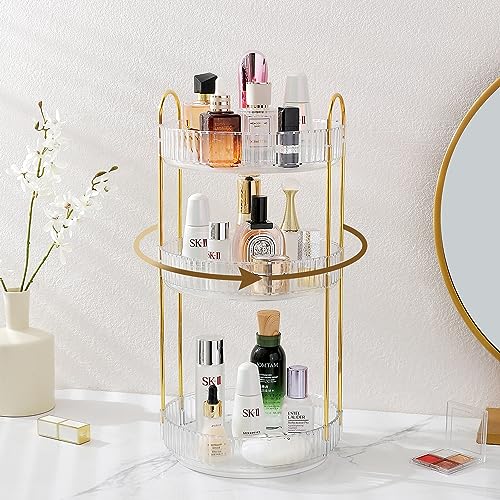 Aveniee 3 Tier Rotating Makeup Organizer White