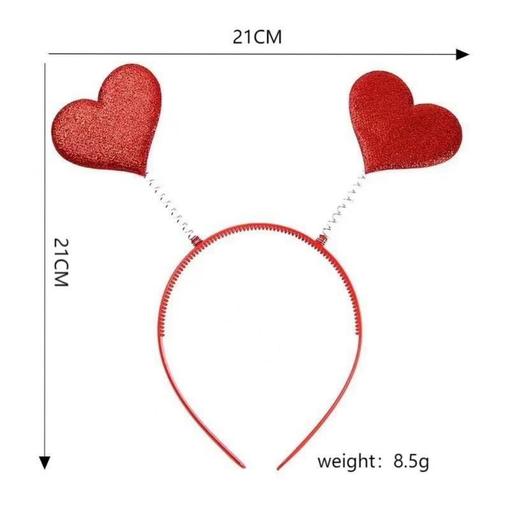 Glitter Heart Valentine Headband for Women Girls