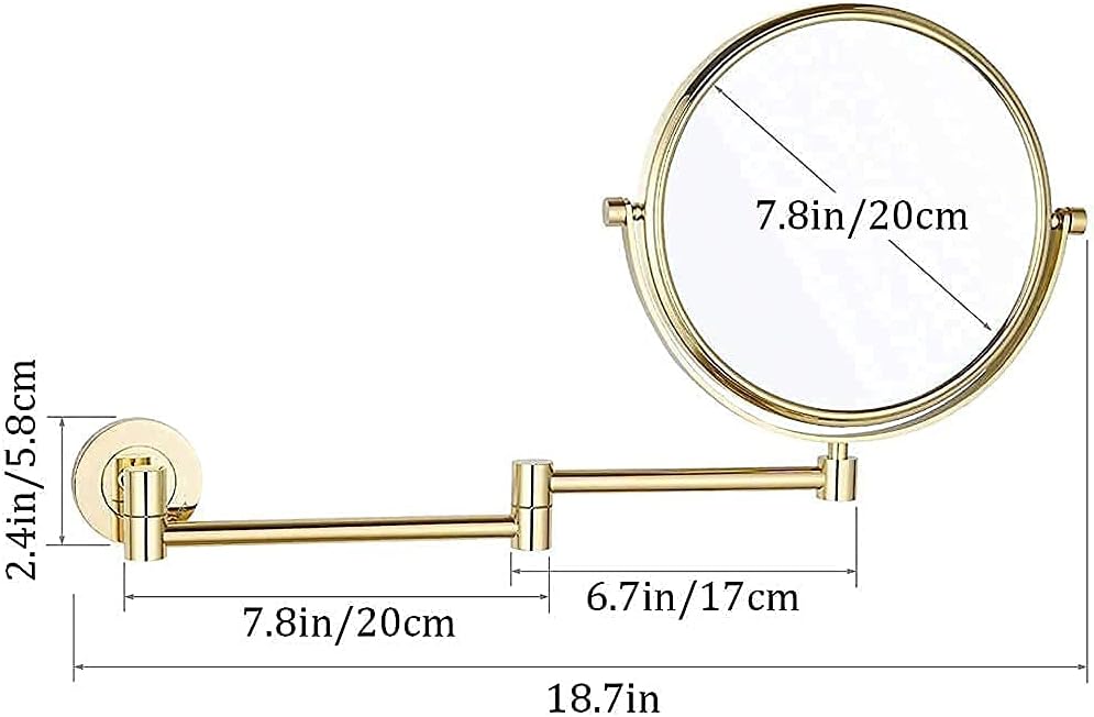 LCARY Wall Mirror with 10X Magnification Gold 1