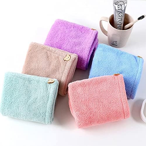 Aivoch 5pcs Microfiber Hair Towels for Wet Hair Drying and Turban Wrap