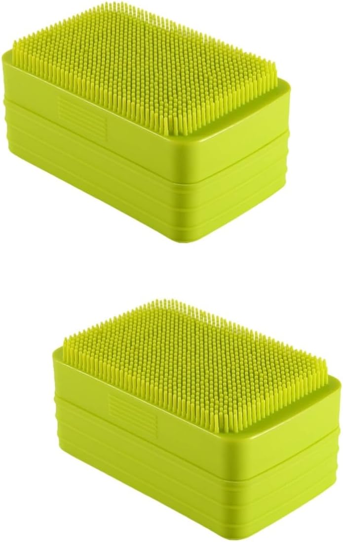Garneck 2pcs Bath Soap Dish with Brush