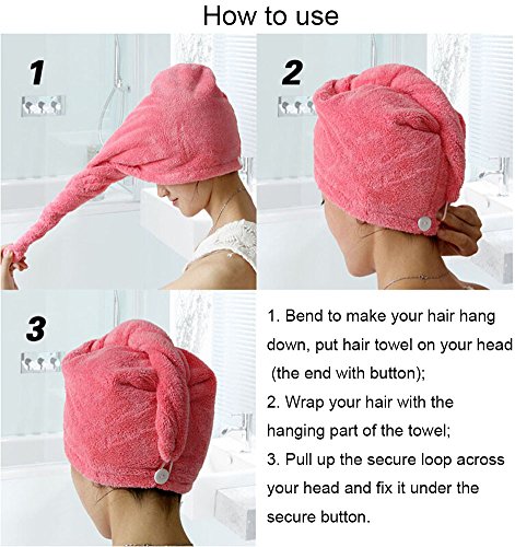 YYXR Microfiber Hair Towel Wrap - Quick Drying and Super Absorbent
