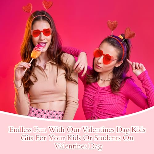 Valentine Heart Headband and Sunglasses Set Red