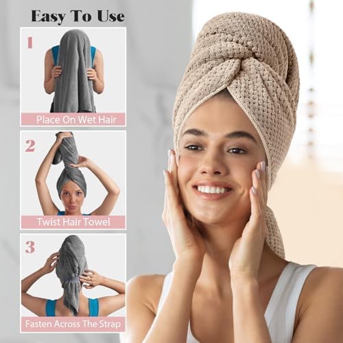 MABAO 2 Pack Microfiber Hair Towel Wrap for Women