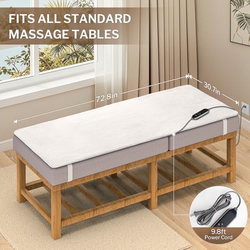 HOMLYNS LuxeHeat Massage Table Warmer with 10 Heat Settings