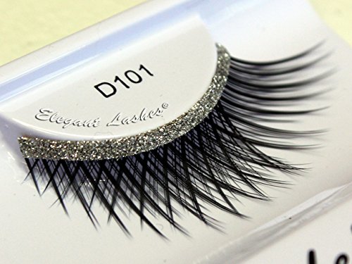 Elegant Lashes D101 Criss-Cross False Eyelashes with Silver Glitter Band