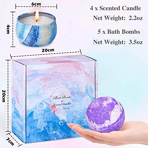 OFUN Bath Bombs Candles Gift Set for Women