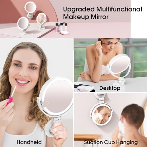 Horyliin 10X1X Makeup Mirror with Lights and Magnification