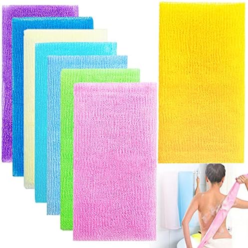 8Pcs 35 Inch Exfoliating Bath Cloths for Skin Care